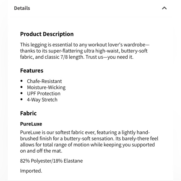 NWT- Fabletics PureLuxe Ultra High-Waisted 7/8 Legging -PIZZAZZ (24”)- Brand New - Picture 9 of 9